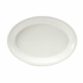 Tuxton China 9.75 in. x 7 in. Concentrix Oval Platter - Blanco - 2 Dozen CWH-0962